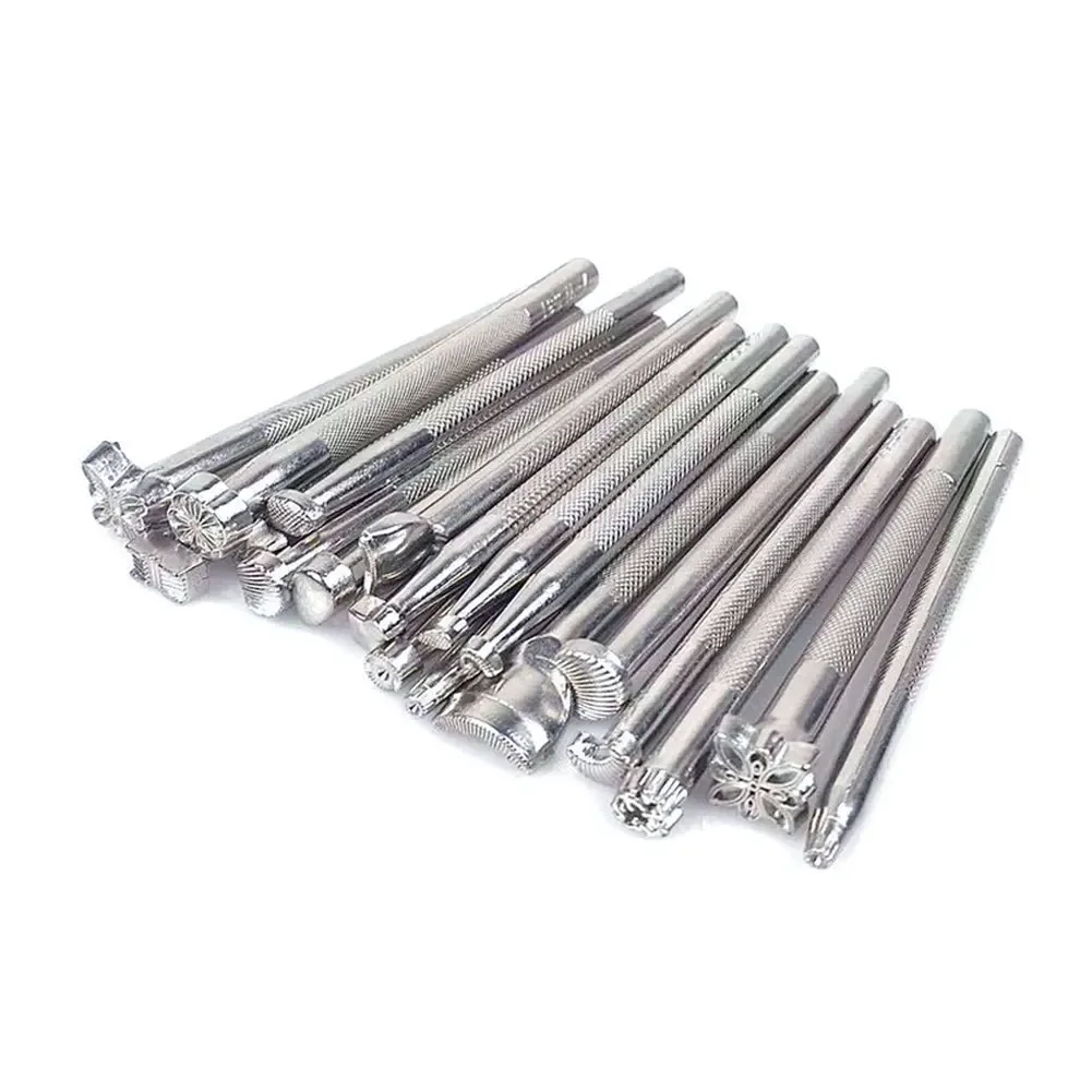 Description Picture 2 of item20x Leather Printing Tool Alloy Carving Hand Making Craft Punch Stamp Sculpture Printed DIY Metal Leather Working Saddle Staming