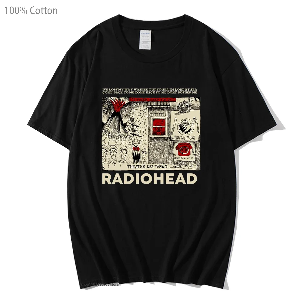 

Футболка радио-head, винтажные футболки в стиле хип-хоп, рок-группы, унисекс, музыкальные фанаты, смешная одежда с принтом, мужские футболки с коротким рукавом из 100% хлопка