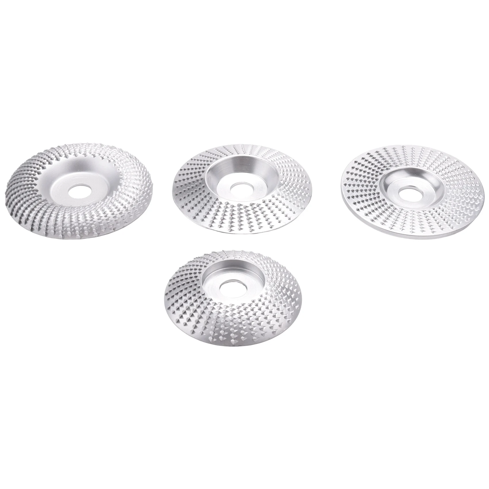 

Wood Shaping Disc Set for Angle Grinder Woodworking Grinding Wheel Shaping Dish 5/8Inch Arbor (Silver, 4Pcs)