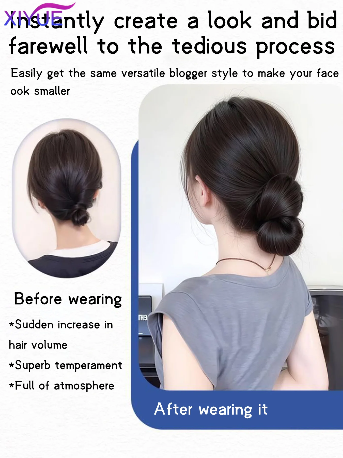 Synthetic Chignon Messy Bun Claw Clip in Hair Piece Wavy Curly Hair Bun Ponytail Extensions Scrunchie Hairpieces for Women