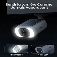 IeGeek-Caméra de surveillance WiFi sans fil 2K, batterie extérieure sans fil IP66, panneau solaire intégré, couleur de vision nocturne 4