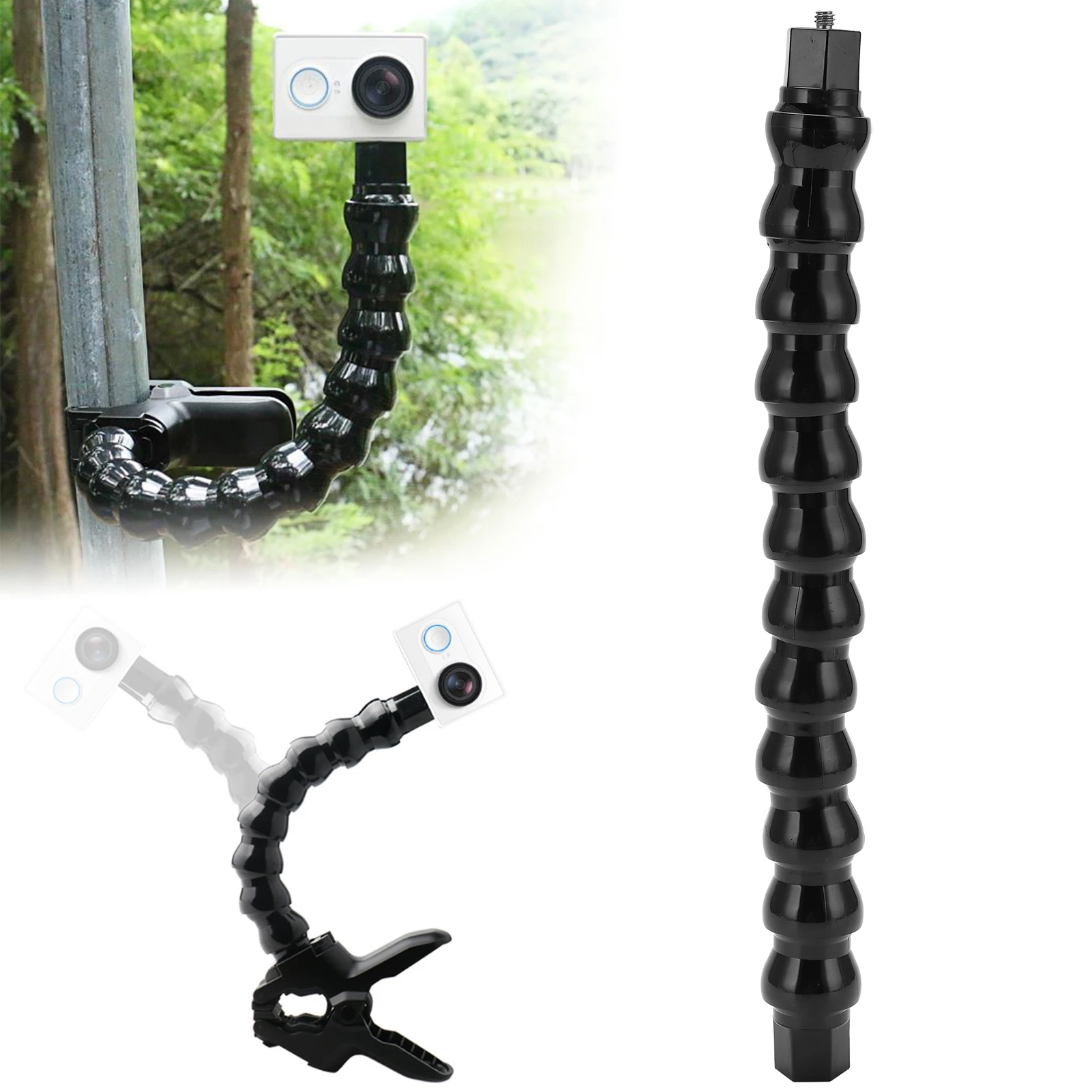 FLW 265 유연한 모노포드 구즈넥 턱 마운트, 1/4 인치 나사 구멍에서 1/4 인치 나사 12 섹션, 신제품