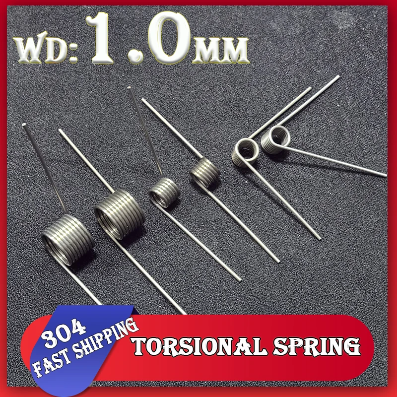 304 Stainless Steel Torsion Spring 60&deg; 90&deg; 120&deg; 180&deg; Rotating Spring V-shaped Reset Torsion 3 turns/6 turns/9 turns 5pcs