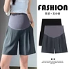 Plus Size Maternity Summer Shorts Thin Out Wear Knee-length High Waist Pregnant Women's Suits Pants Pregnancy Belly Trousers 4