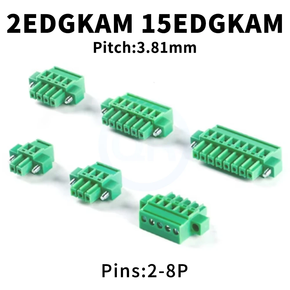 (10 Stück) KF 2EDGKAM-3,81 mm 2P 3P 4P 5P 6P 8P Steckverbinder mit Kabelpositionierungsloch-Sitz 300V 8A KF 15EDGKAM 3,81 2~8P