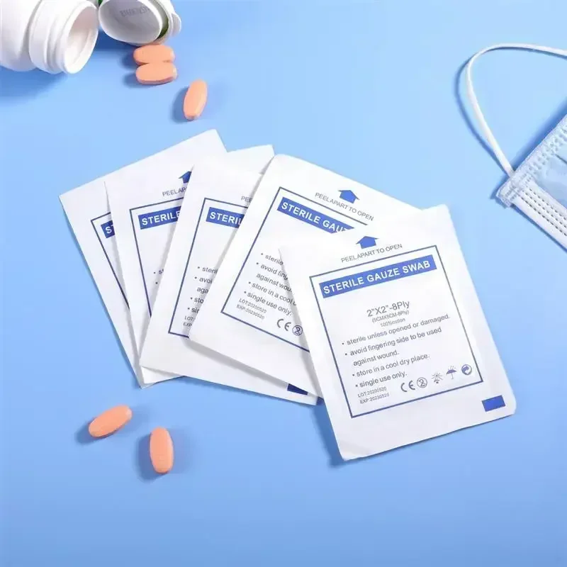 Gauze Pads Wound Dressing Care Swabs Cotton Supplies Bulk Products Rolls Wounds Sterile 5X5 Disposable Wrap Stretch Free Latex - AliExpress Sd3a696a00a3246bab4d1989fae49b05bS