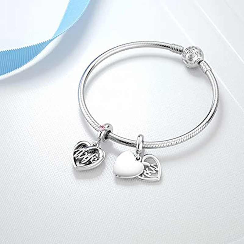 925 Sterling Silver Mom Wife Sisters Family Pendans Bead Diy Fit Original Pendant Charm Bracelet Necklace Women Jewelry beads charms charm jewelry sterling silver jewelry charm bead sterling silver beads charm