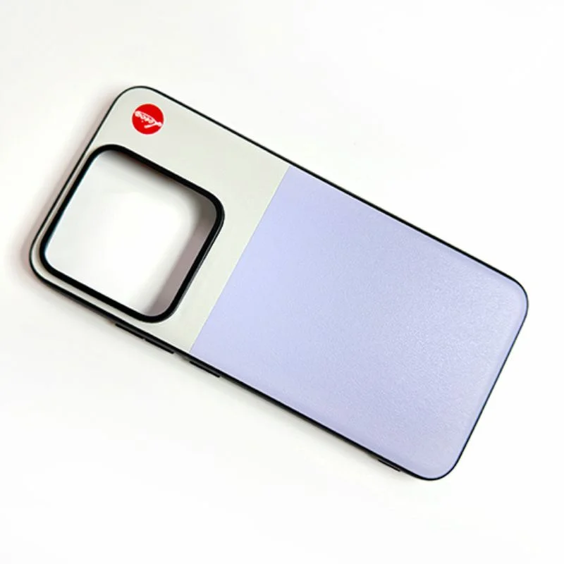 Fashion Skin-Friendly Colorblock Leather Phone Case with Shockproof Bumper