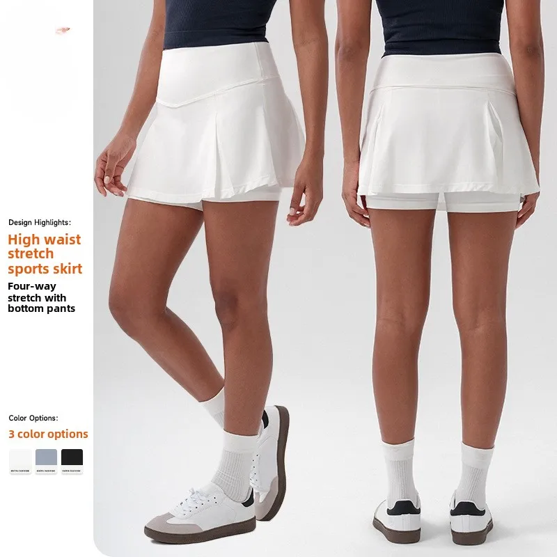New Anti-exposure Tight Stretch Yoga Shorts A- Line Sports Skirt Golf Skirt High Top Sports