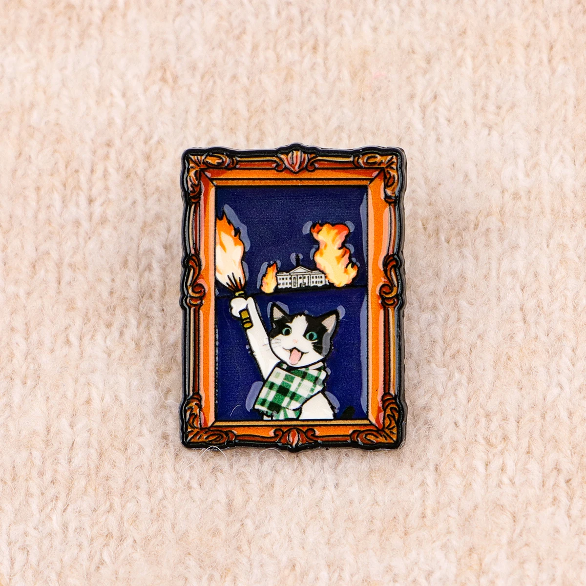 Van Gogh Starry Night Enamel Cat Brooch - Cute Lapel Pin Badge for Backpacks and Costumes - Fashion Jewelry Gift