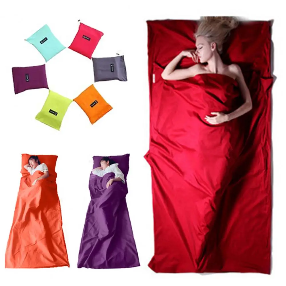 

Sleeping Bag with Pillowcase Super Soft Wear Resistant Waterproof Non-Fading Lightweight Foldable Travel Sheet