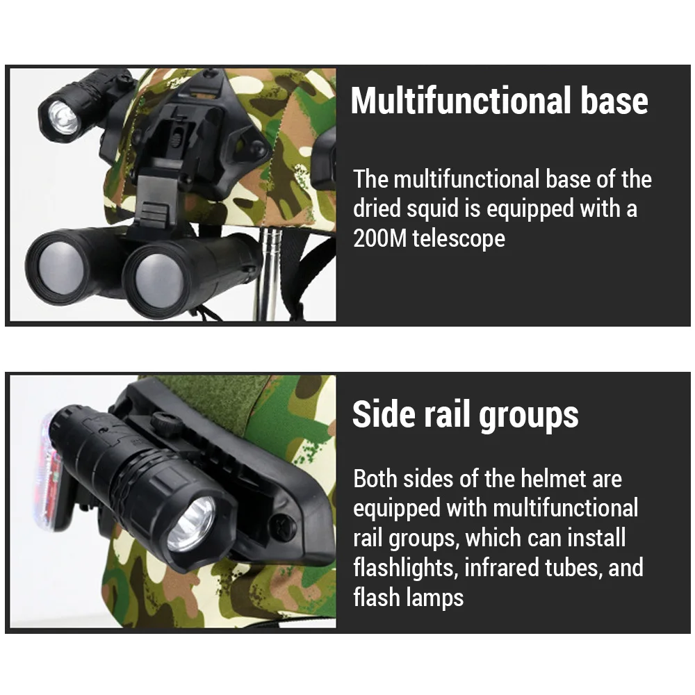 3 Pz/set Torcia Anti-sismica A Luce Forte Torcia Tattica Da Caccia Da Campeggio Esterna Adatta Sul Casco (Batteria Non Inclusa, N - Foto 2