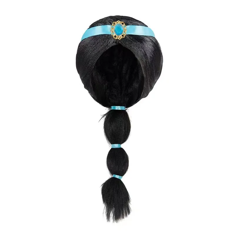 Girls Wednesday Wig Children Princess Cosplay Accessories Kids Rapunzel Elsa Anna Jasmine Mermaid Moana Mirabel Party Headwear