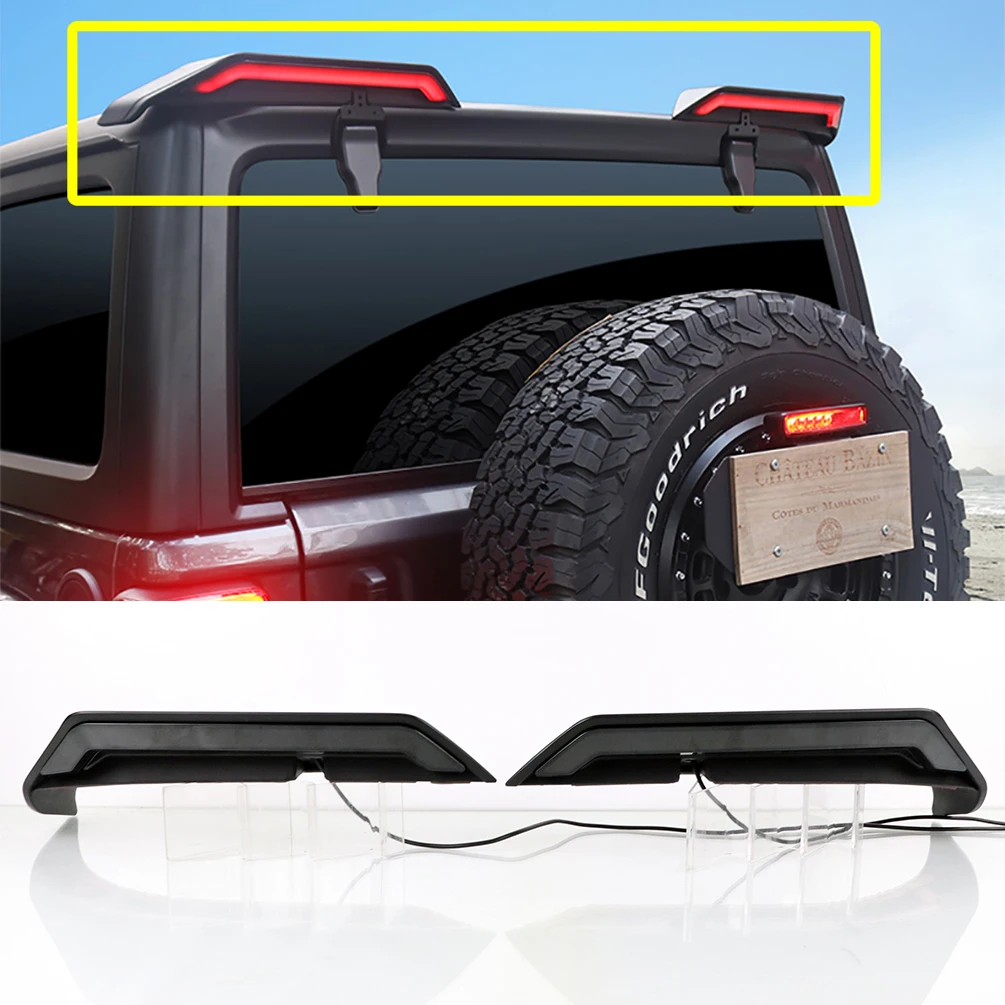 

Fit for Jeep Wrangler JL JK 2007-2023 LED Tail Wing Roof Light LED Brake Light/Driving light/Turn Signal Light/Reversing Light