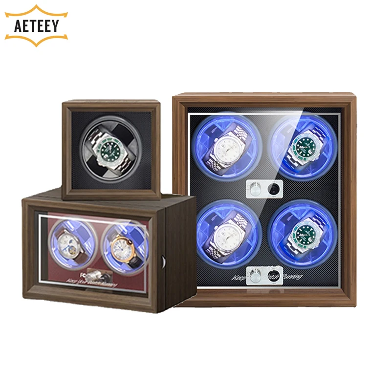 2022 Watch Winder Show Off Blu Ray Per Orologiai Rolex Per Orologi Automatici Organizer Storage Display Case Chain Watch Box