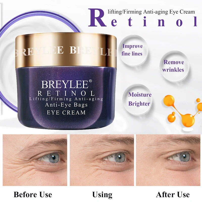 

BREYLEE Retinol Eye Cream Anti Wrinkle Lifting Firming Nourishing Anti-aging Anti-Eye Bags Dark Circle Removal Eyes Care 20g