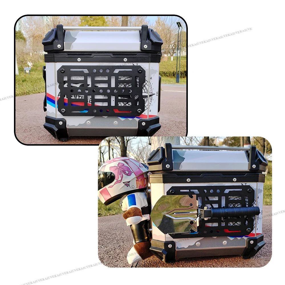 Motorrad-Molle-Panel für Kofferraumaufbewahrung, Aluminiumlegierung, wasserdicht, taktisch, universeller Seitenkoffer-Organizer, modularer Stauraum – Detail 16