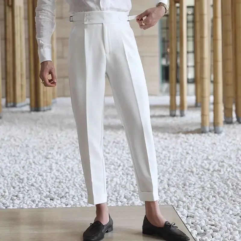 thumbnail image 1 of Pantalones de trabajo para hombre, trajes fluidos para oficina, pantalones holgados drapeados para hombre, ropa barata, ofertas, reseñas coreanas, muchos vestidos de verano 2024, primavera, 1 of 4
