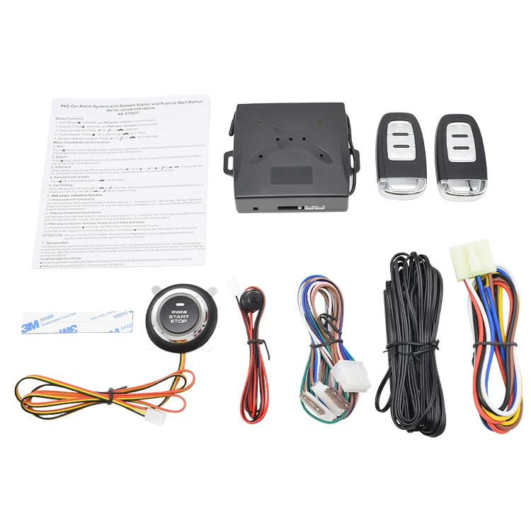 

12V PKE Car Alarm Passive Keyless One Button Start Remote Control System Auto Remote Push Button Start Stop Automotive