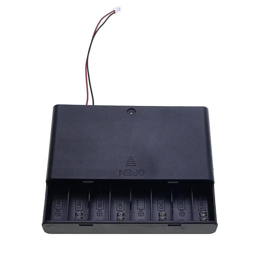 YuXi 1개 AA 배터리 보관함 케이스 8 슬롯 배터리 홀더 터미널 와이어 포함 SM Dupont PH2.0 XH2.54 USB 플러그