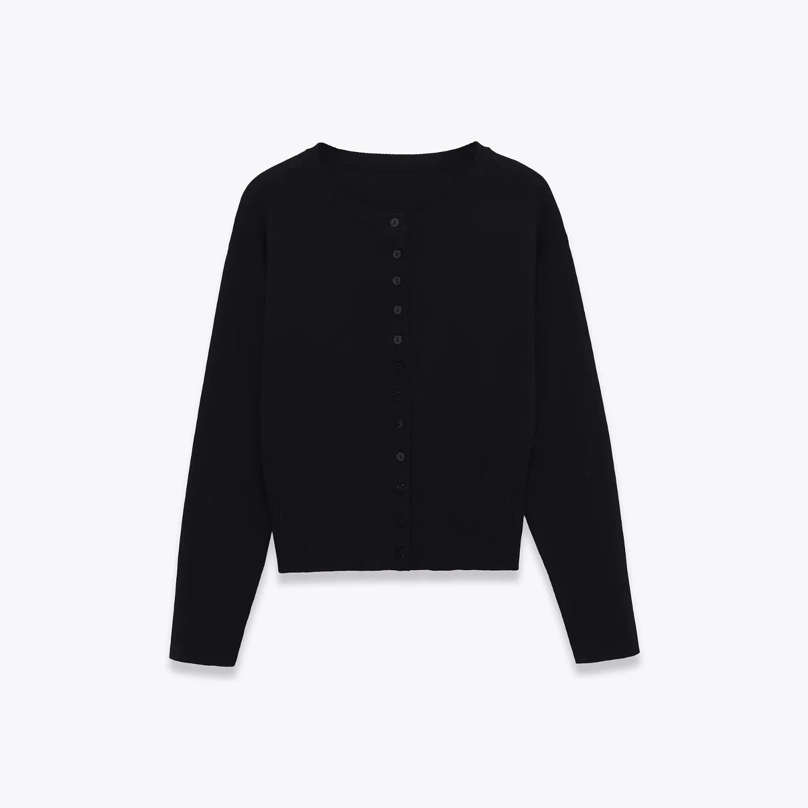 Women's High Waist O-Neck Single Breasted Cardigan Female Solid Long Sleeve Short Sweater Top Lady Autumn Slim Coat Streetwear