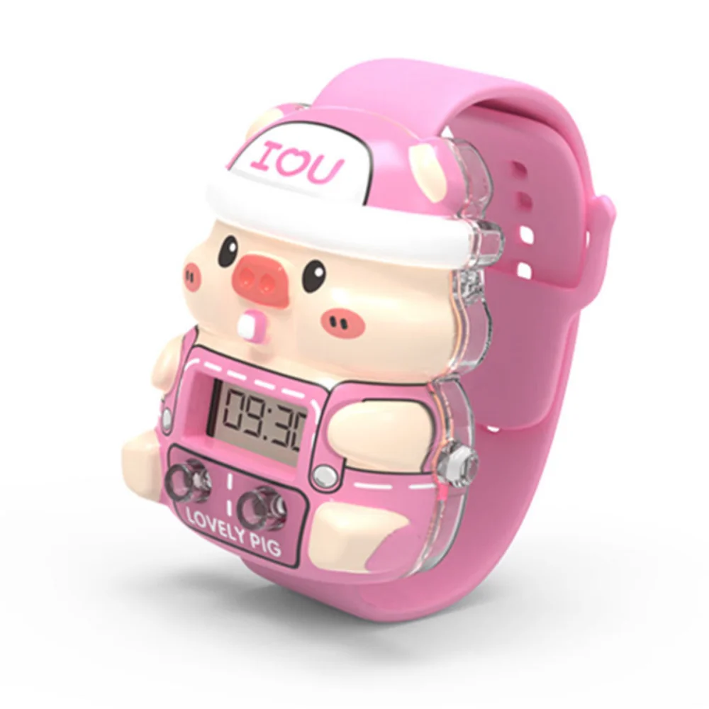 New Kids Digital Watch Toys Cartoon Piggy Cute Sports Children Watches Colorful Lights Electronic Watch Boy Girls Christmas Gift