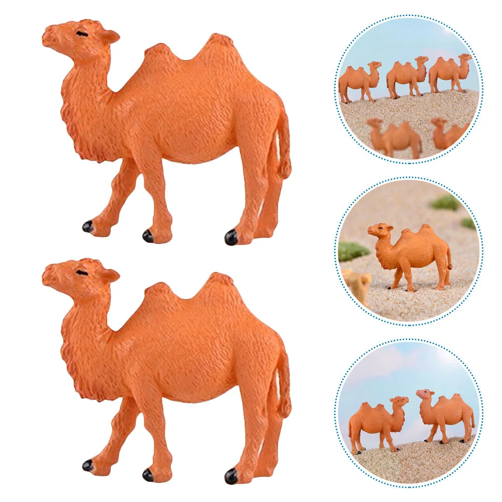 

8 Pcs Micro Landscape Plastic Ornaments Desktop Camel Statues Plant Decor Figurine Miniature Craft Models Adorn Figurines