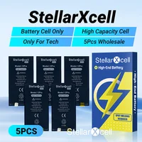 5pcsStellarXcell Without BMS Flex High Capacity Battery For Spot-Welding For iPhone X Xs Max Xr 11 12 13 14 15 Mini Plus Pro