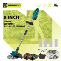NEWBENY 9 Inch Brushless Electric Lawn Mower witht Digital Display Cordless Garden Shrubs Weeding Tools For Makita 18V Battery 1