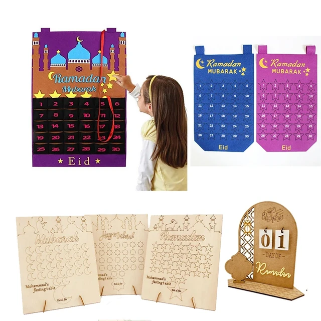 Ramadan Calendar 2024 Ramadan Decorations for Home Eid Activities for Kids  Reusable Ramadan Decor Eid Mubarak Poster Ramadan Advent Calendar