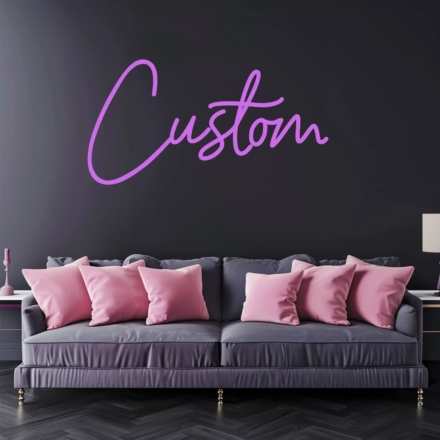Personalized Neon Sign with Crown - USB Powered Wall Decor