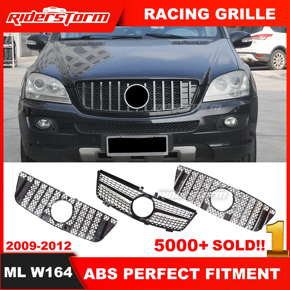 

Алмазная решетка ML 2005-2012 для mercedes класса Ml W164 Алмазная решетка ML250 ML200 ML300 W164 сетка переднего бампера