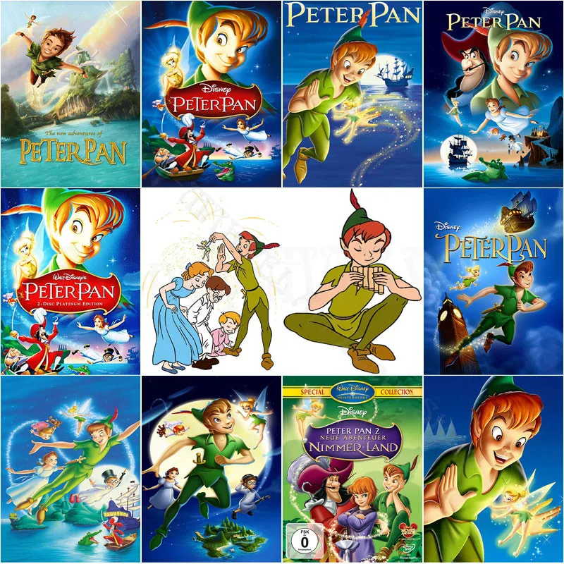 Disney Peter Pan Diamante Pittura Peter Pan Peter Pan E Wendy, John, Mike'S Never Land Adventure Strass Ricamo Opere D'Arte