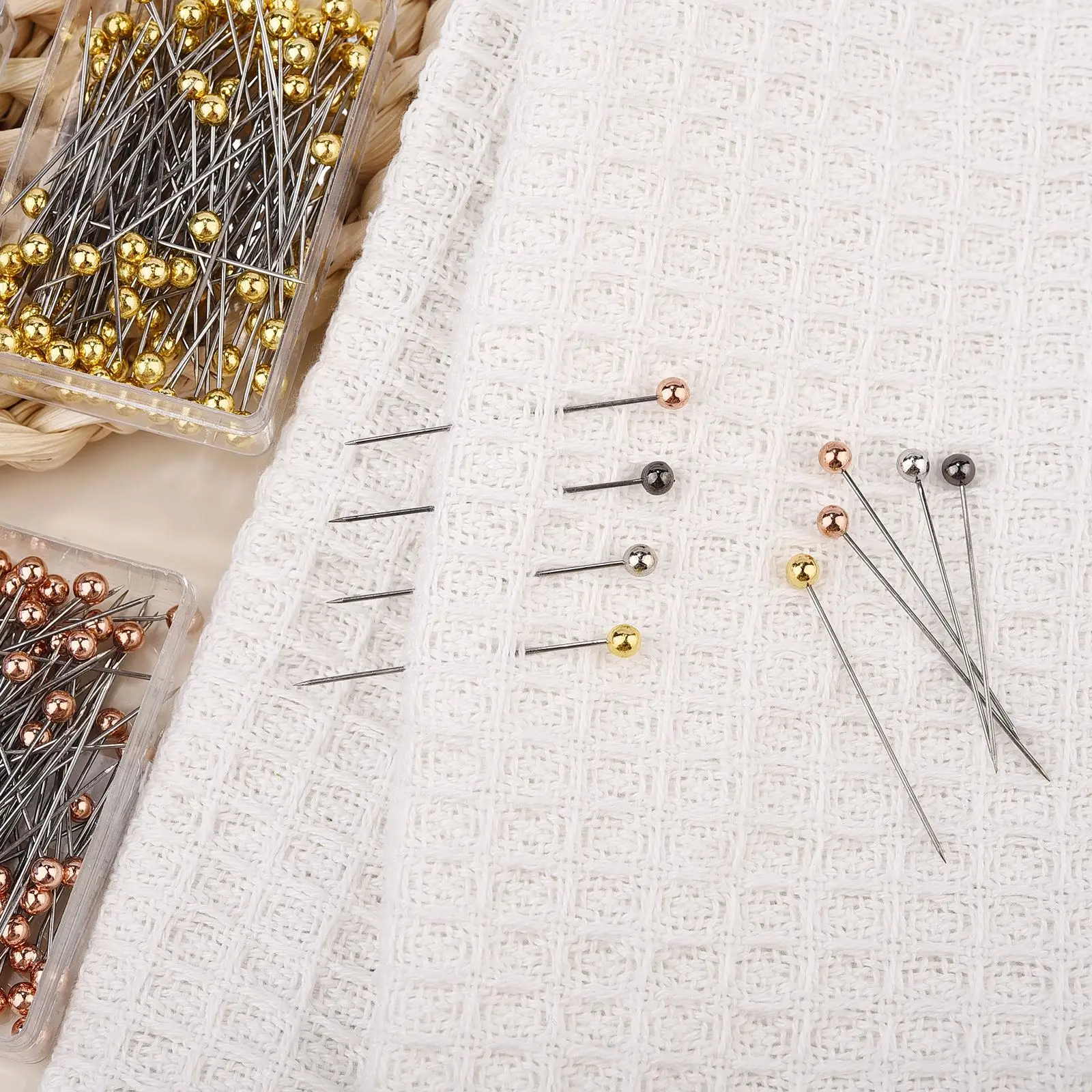 200PCS Sewing Pins Straight Pin for Fabric Pearlized Ball Head Quilting Pins  Multicolor Stick Pins for Dressmaker DIY Decor