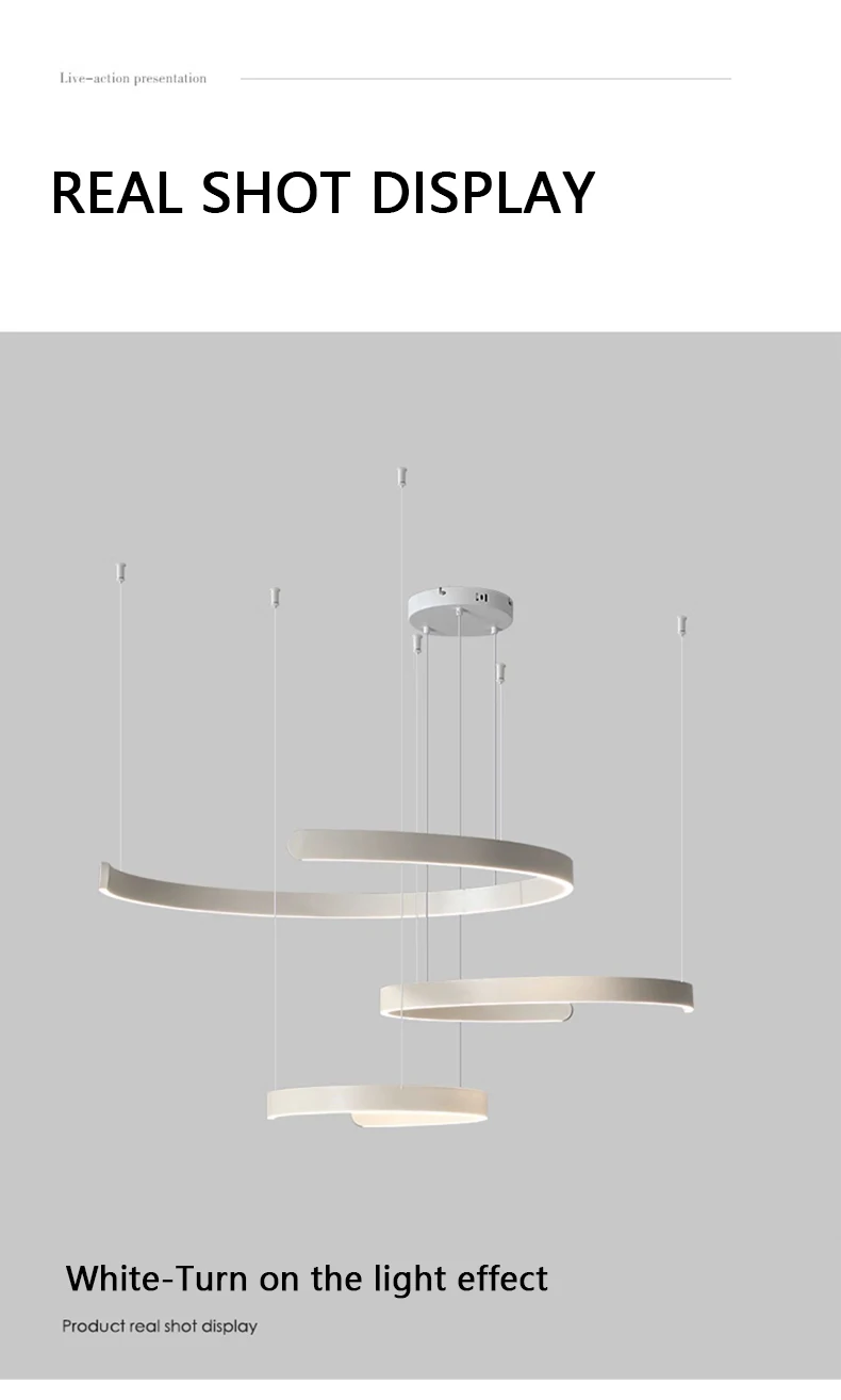 Modern Salon Design Ring Ceiling Chandelier image 26