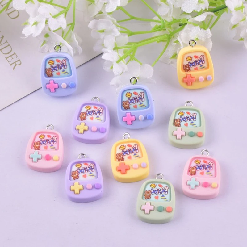

10pcs New Cartoon Game Console Resin Charms Pendant for DIY Earring Keychain Bag Bracelet Jewelry Making