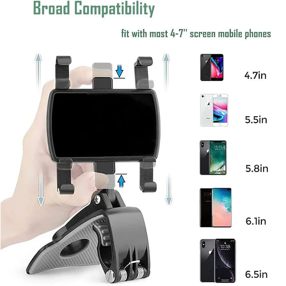 360 Degree Rotation Car Phone Holder Stand Universal Car Dashboard Clip Mount GPS Bracket For iPhone Samsung Xiaomi Huawei Phone