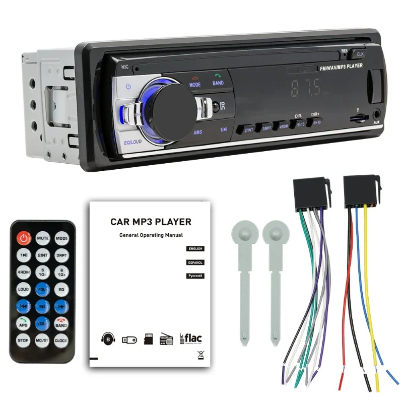 Car MP3 Player 1 Din Stereo Multimedia Digital Bluetooth FM ISO Power Aux Input USB Fm Transmitter