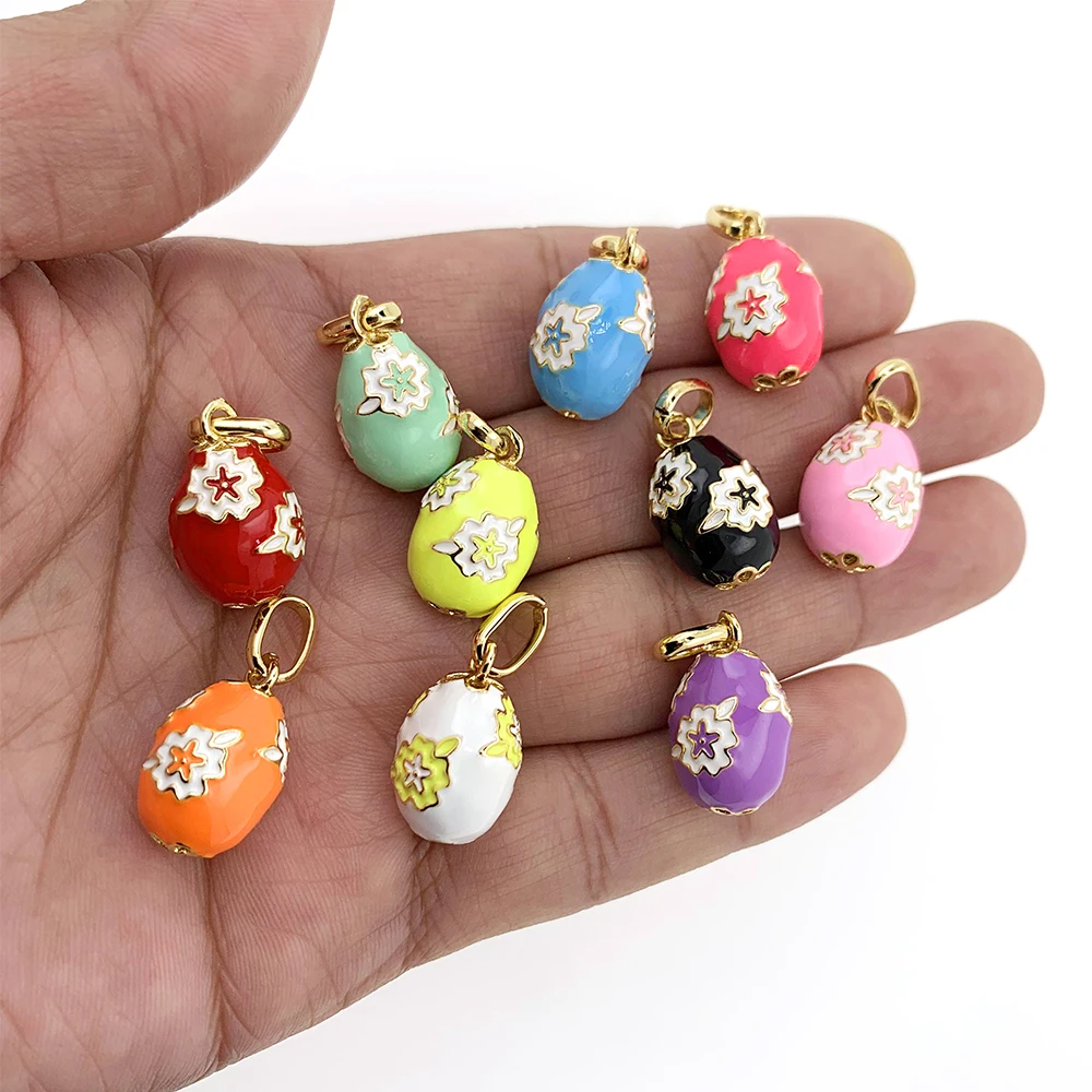 

Fashion Christian Starfish Easter Egg Necklace Pendant Neon Charm Enamel Jewelry DIY Making Key Chain Accessories For Men Women