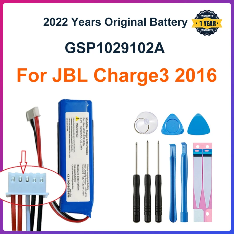 Bateria de Substituição Original para Jbl Charge 2023 Versão Baterias para Altifalantes Gsp1029102a 6000mah