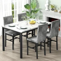 Dining Table Set for 4,Kitchen Table and Chairs Set of 4,Upholstered Velvet Chairs,Dining Room Table Set for Kitchen Dining Room 1