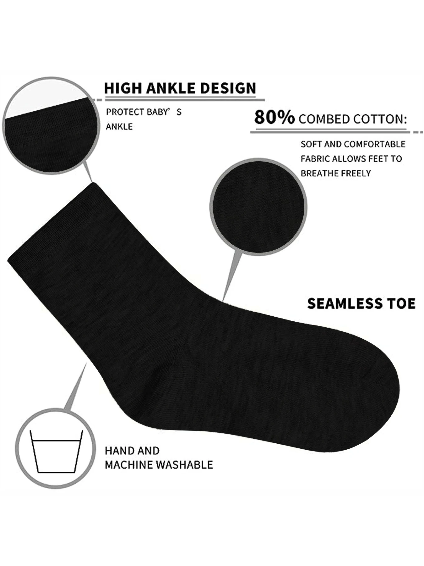 Kids Crew Socks, Mid Cut Socks For Toddler Kids Boys Girls(1-14 Years), 15 Pairs Athletic Mid Calf Socks Multipack 3