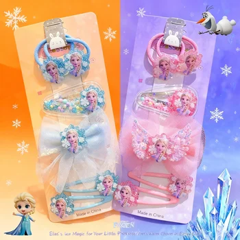 Disney Frozen Elsa Princess Hair Clip for Girls Cute Cartoon Hairpin Headpiece Childrens Side Broken Hair Accessory New Elsa 1