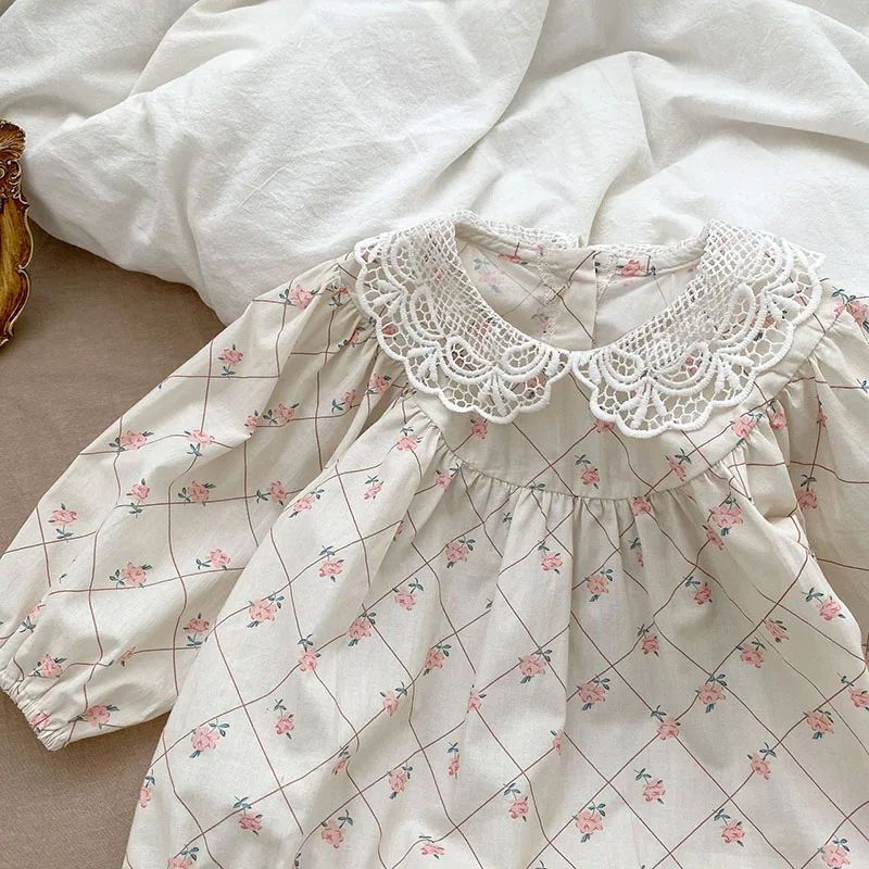 Rose Print Baby Girls One Piece Bodysuits