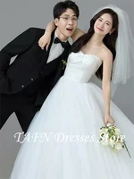 TAFN Princess Soft Tulle A Line Wedding Dresses Korea Photo shoot Sweetheart Floor length Bride Gowns Corset Back Customized 1