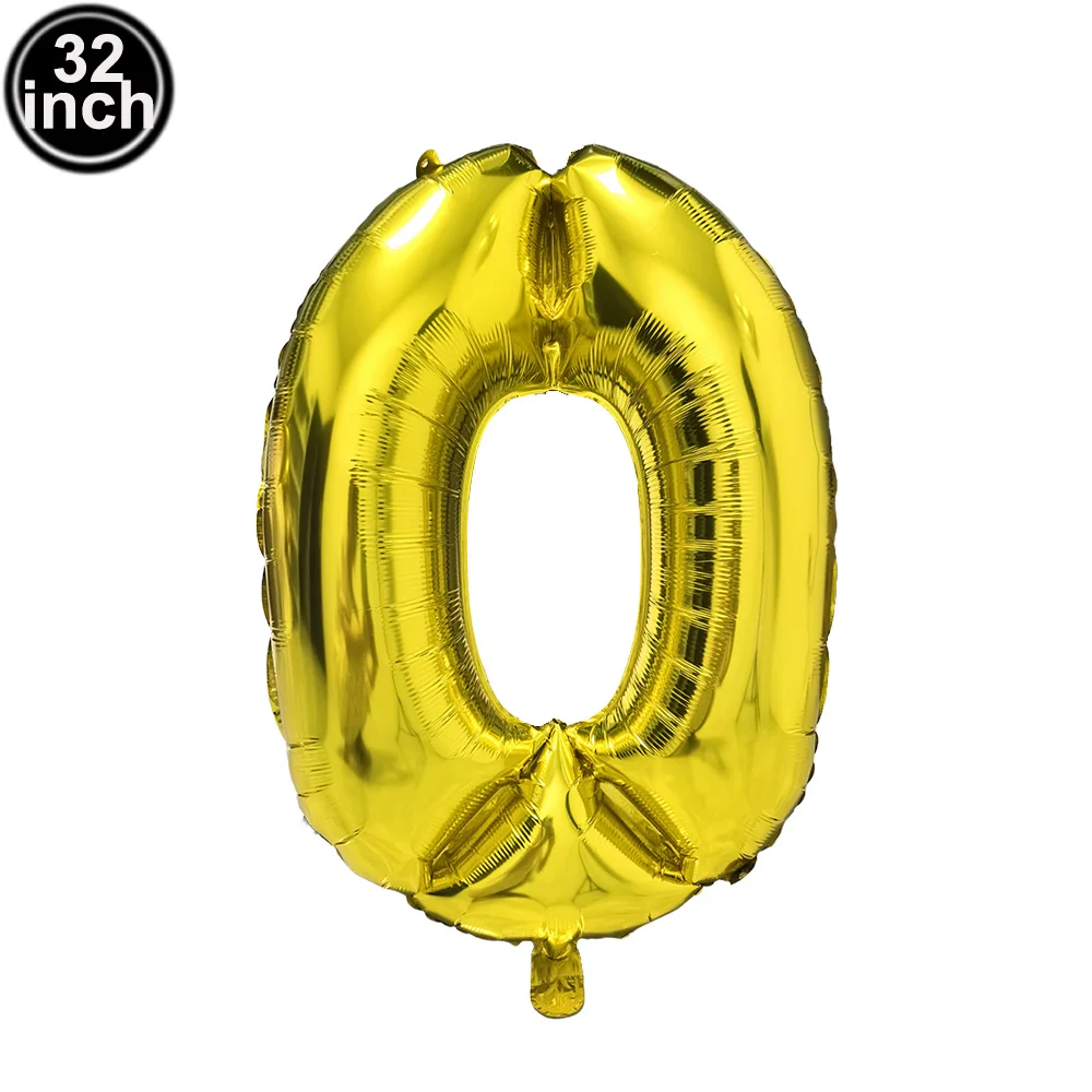 Celebratory Number 0 Jumbo Balloons - Multicolor 32-Inch Party Decor