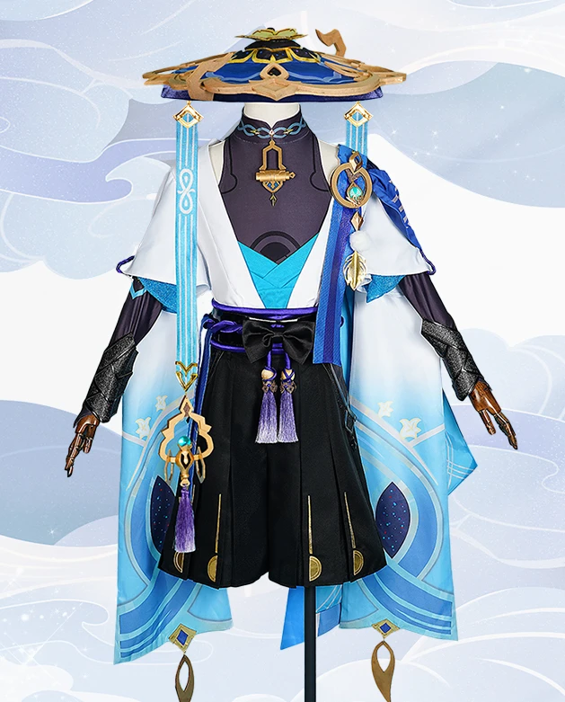 

Genshin Impact Cosplay Wanderer Scaramouche Costume Wanderer Scaramouche Hat Uniform Suit Halloween Men Cosplay