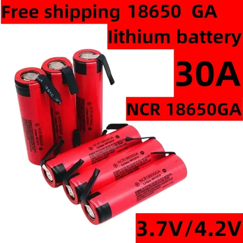 

NCR 18650GA 30A discharge 3.7V 3500mAh 18650 rechargeable battery toy flashlight lithium battery+DIY nickel and free shipping