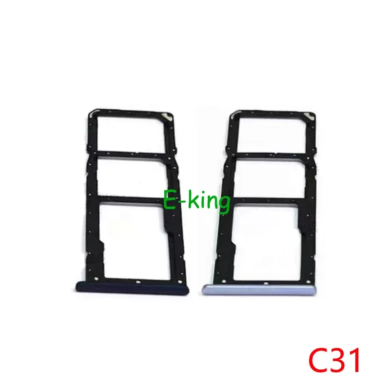 Sim Card Slot Tray Holder Sim Card Reader Socket For OPPO Realme C3 C11 C15 C17 C20 C21 C21Y C25 C25Y C30 C30S C31 C33 C35 C55 phone sim tray holder