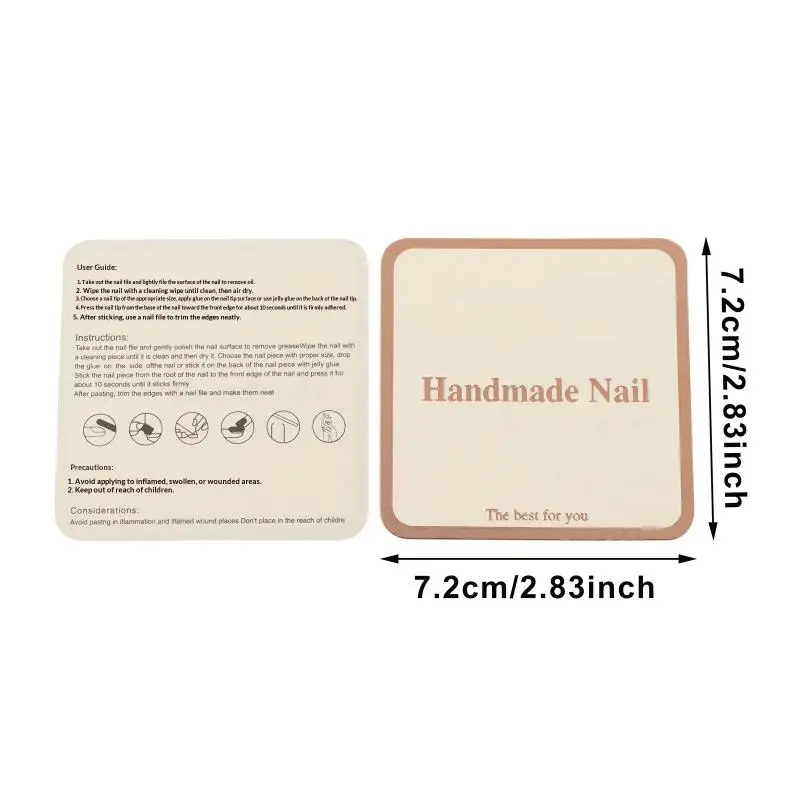 10 Blatt Verpackungskarten für Press-On-Nägel, Musterkarten für künstliche Nageldesigns, handgemachte Maniküre-Musterkarten für den Salon – Detail 8